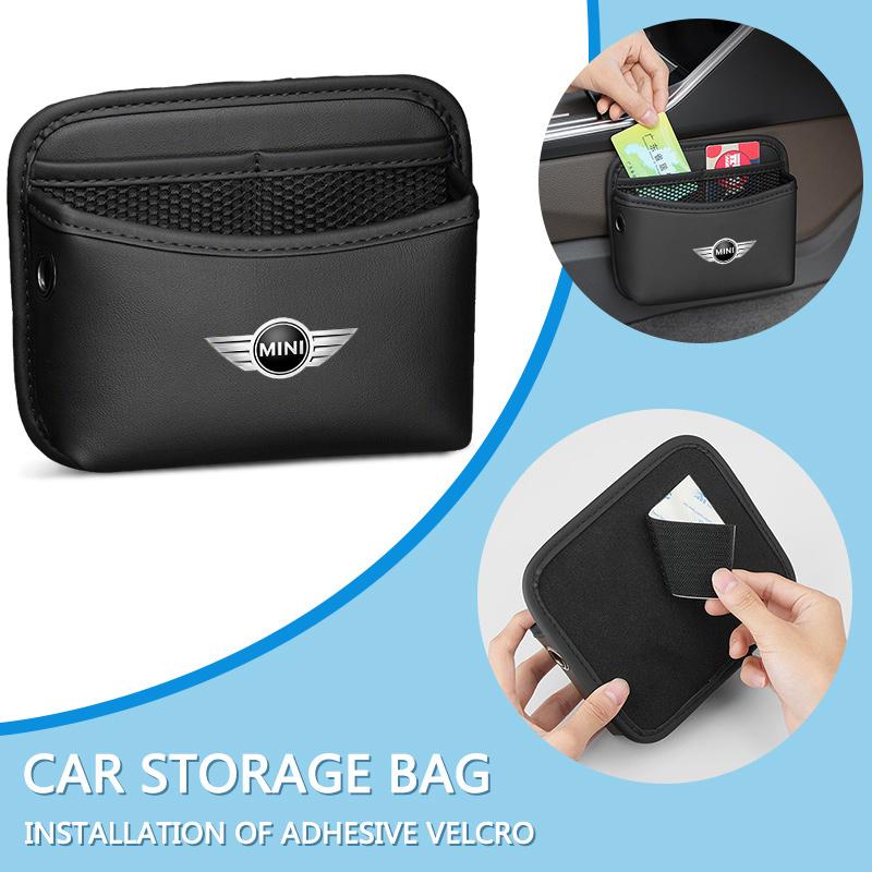 Bolsillo de almacenamiento para puerta de coche Organizador adhesivo Bolsa colgante para BMW Mini Cooper R50 R53 R55 R56 R60 R61 F54 F55 F56 Accesorios para coche