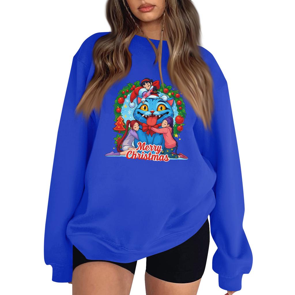 Women's Fashion Long-Sleeve Pullover Sweatshirt With Fun Movie-Themed Print