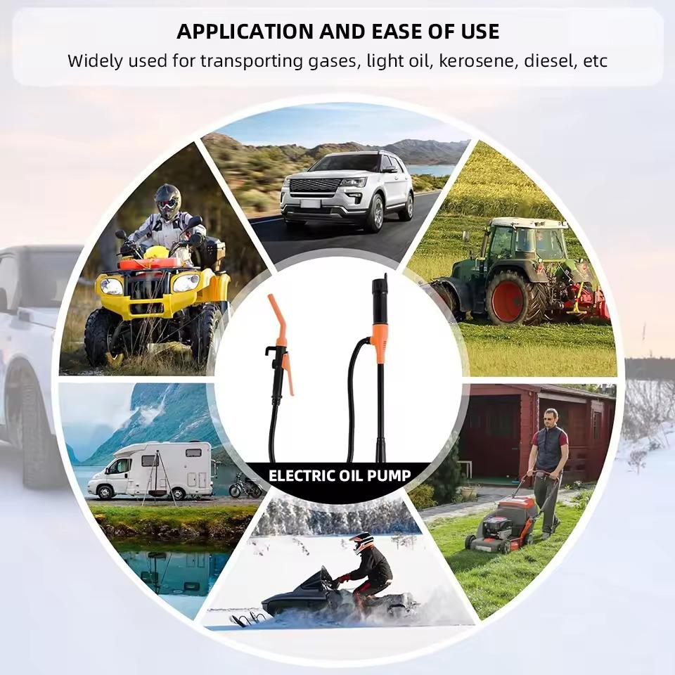 Liquid Transfer Pump Powered Fuel Transfer Pump Outdoor Car Vehicle Fuel Gas Transfer Suction Pumps Accessories