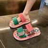 Fashion New Platform Slippers Summer Luxury Increase Flat Shoes Woman Fashion Graffiti Beach Sandals Metal Buckle Slippers Slides Women