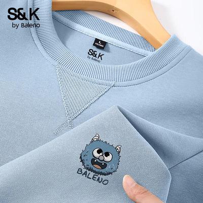 Pánská mikina Baleno S&K Series s kresleným potiskem, nadměrná, s kulatým výstřihem