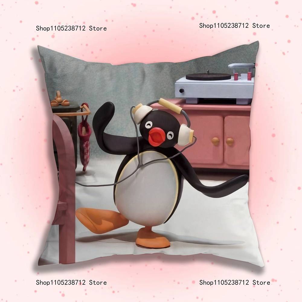 Vtipný povlak na polštář Tučňák P-Pingu pro dekoraci pohovky, auta, kanceláře, pokoje, potisk, potah na polštář, dekorace a ochrana