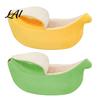 Soft Pet Bed for Autumn Winter Banana Cat Bed Plush Cave with Lid Fleece Lined Cozy Cover Hideaway Warm Semi Enclosed Cats Small Dogs Cute Shape