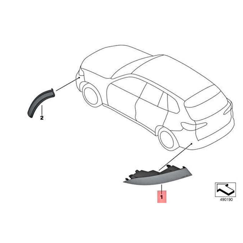 Left Rear Bumper Reflector W/ Fog Light 63147442305 For BMW X7 G07 2018- 40IX 30DX M50IX Reflector Fog Light Assy-A87Q