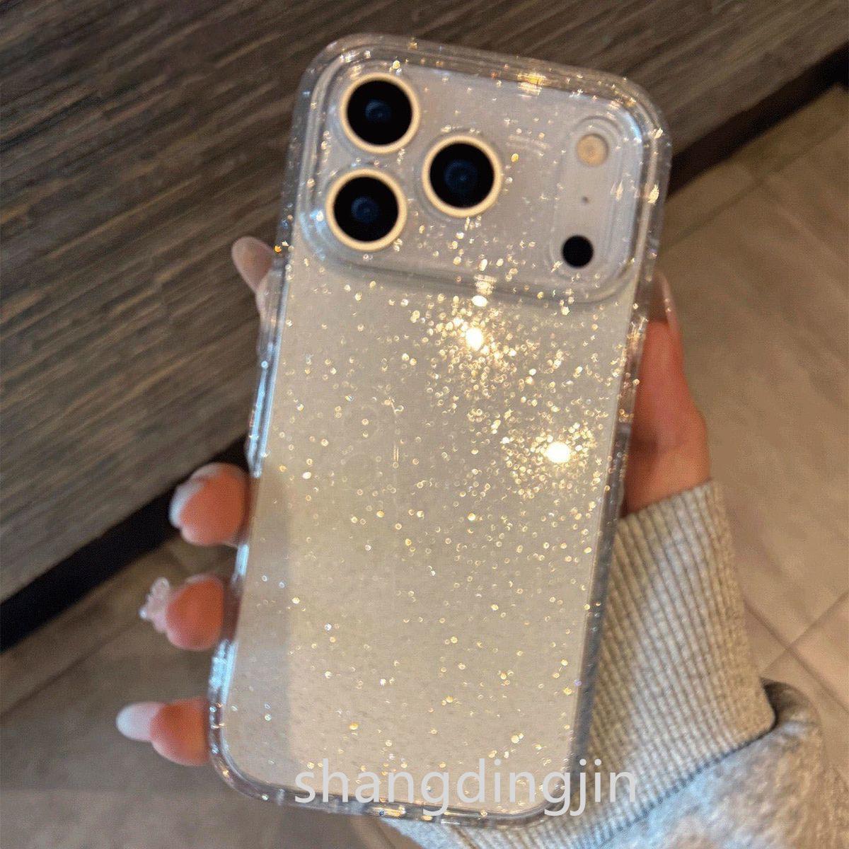 Premium Transparent Glitter Case for iPhone 17 Pro Max, 16, 15, 14 iPhone 16 Pro Max