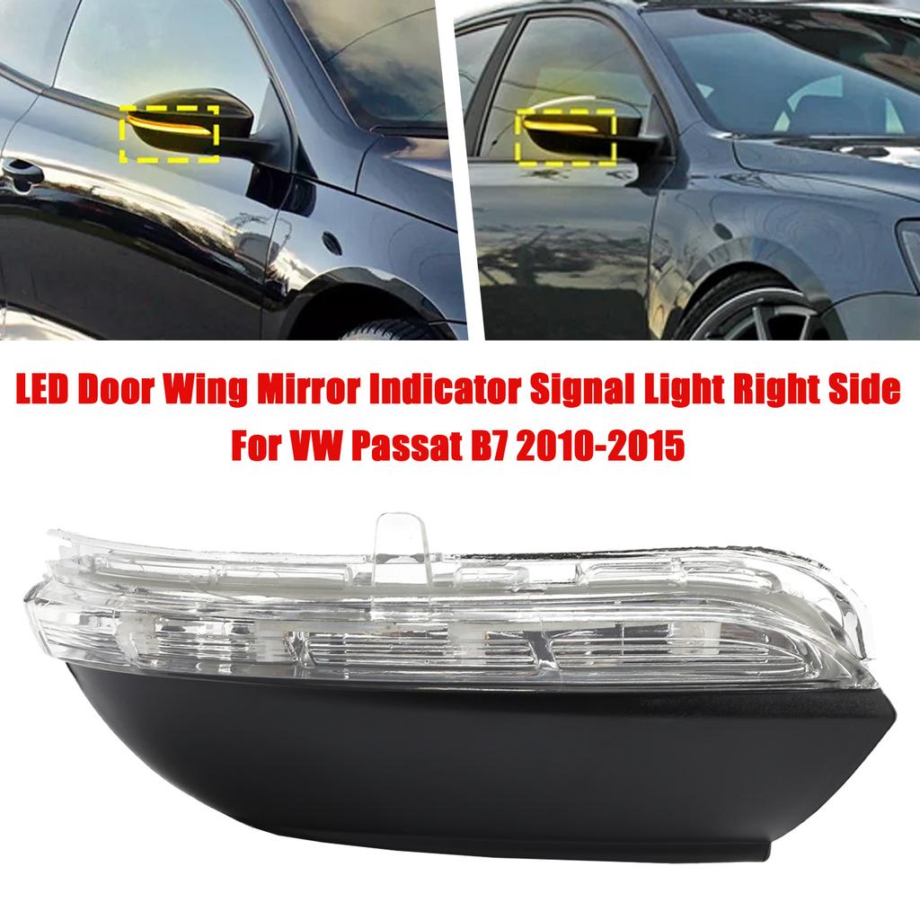 LED Door Wing Mirror Indicator Signal Light Right Side For Volkswagen Passat B7 2010-2015