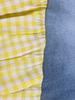 European & American Women's Sexy Fashion T-shirt and Denim Patchwork High-Waist Split Plaid Skirt Set
