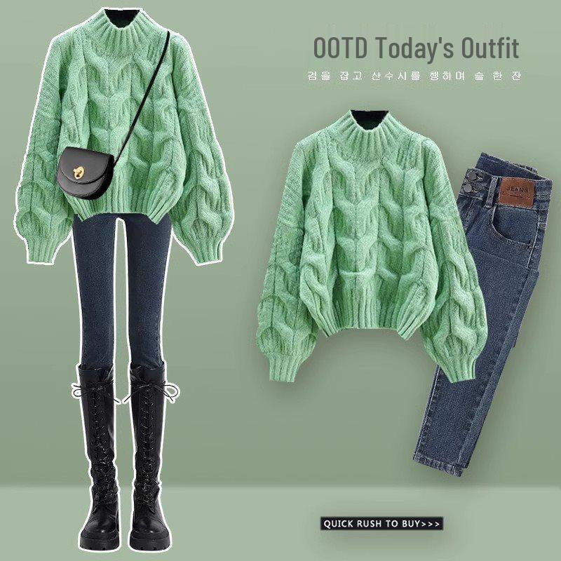 Women's Milky White Fluffy Cable Knit Sweater - Soft, Loose-Fitting, and Gentle for Spring/Summer