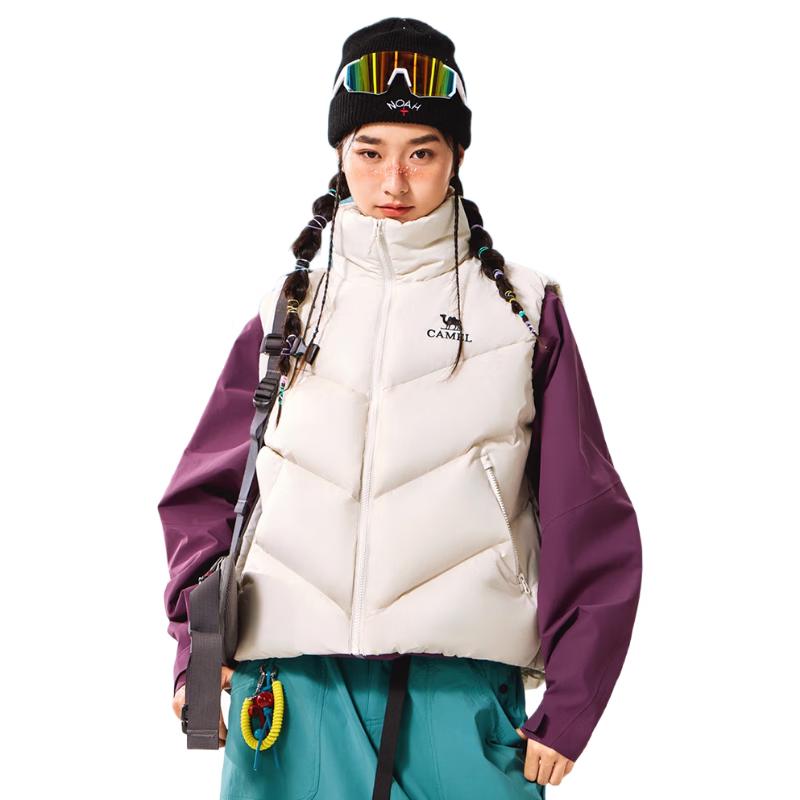 

Camel Unisex Stand-Collar Water-Repellent Thickened Down Vest M