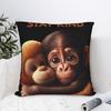 Punch Monkey Sticker Funny and Trendy Cartoon Monkey Pillow Case  Morden Pillow Cover Soft Pillowcases For Chair Sofa Home Decor