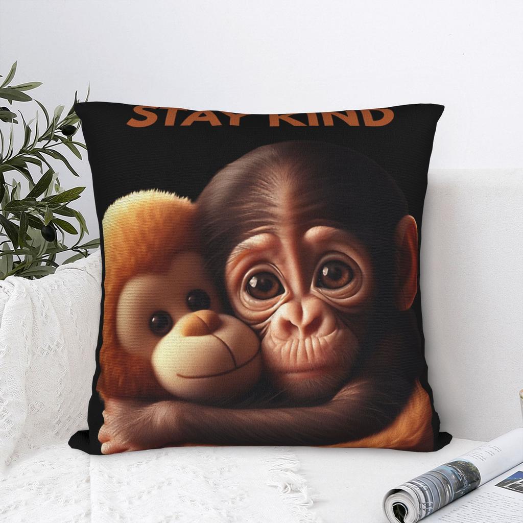 Punch Monkey Sticker Funny And Trendy Cartoon Monkey Pillow Case Morden Pillow Cover Soft Pillowcases For Chair Sofa Home Decor