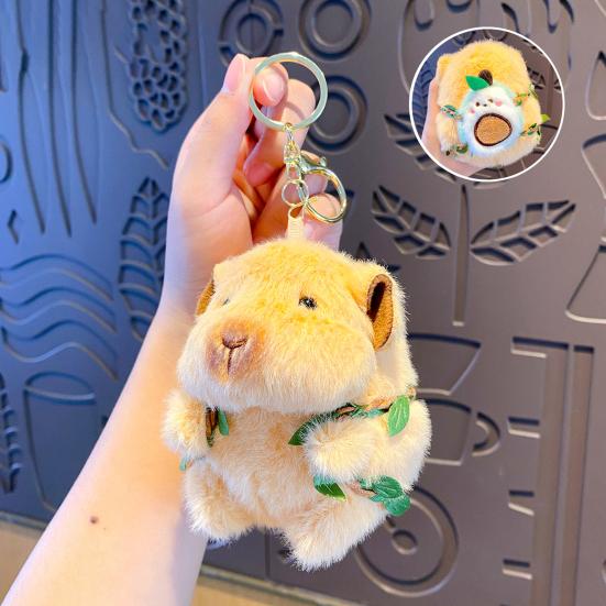 Keychain Pendant Plush Hamster Fruit Portable Compact Keychain Smooth Texture Backpack Design Key Chain
