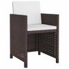 11 piece garden dining set with cushions poly rattan brown