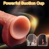 8palcové realistické dildo s ejakulačním penisem – posuvná předkožka 2 v 1, silná přísavka, měkký zakřivený dřík, koule, bod G a anální hra na prostatu pro ženy