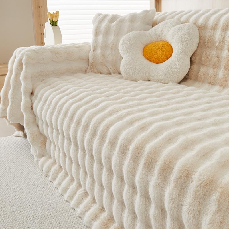 

Полотенце для дивана, безворсовая мягкая мягкая подушка для дивана, теплая утолщенная плюшевая подушка с кроликом, чехол для дивана, полотенце 90*150cm