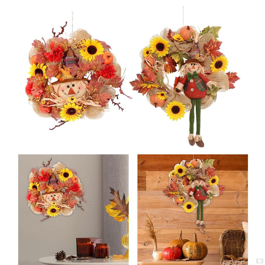 Bright Fall Wreath, Harvest Garland, Front Door Artificial Wreath for The