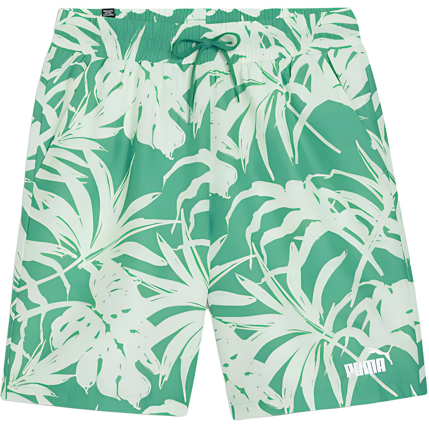 

Puma Ess+ Шорты для курорта с пальмами Удобные Мягкие Уникальные Средняя посадка На шнурке С принтом Повседневные шорты Мужские шорты Ярко-зеленый 683004-86 L