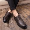 Men's Casual Groom British Block Business Dress Wedding Shoes Korean Version Leather Shoes Men's Engraved Large Size 2025