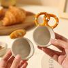Embossed Bread Handle Ceramic Small Dish Seasoning Dish Dipping Sauce Dish Household Flavor Dish Cute Side Dish Cute Little Dish