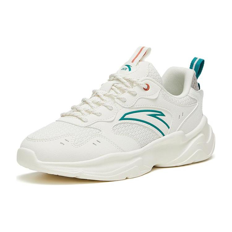 New Anta Wear Resistant Non Slip And Breathable Low Top Sports Casual Shoes Women's White Gray Green 922328815-1