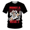 3D Printed Anime Luffy Short Sleeve T-shirt for Boys