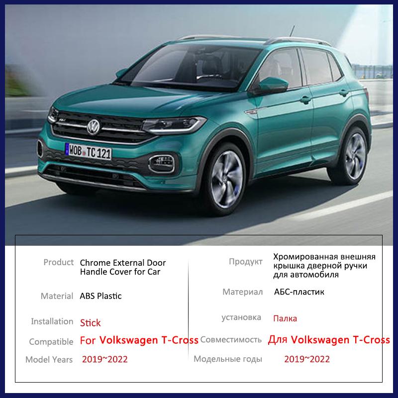 Car Chrome Door Handle Cover for Volkswagen VW T-Cross C11     Accessories Protective Film Styling Stickers Trim