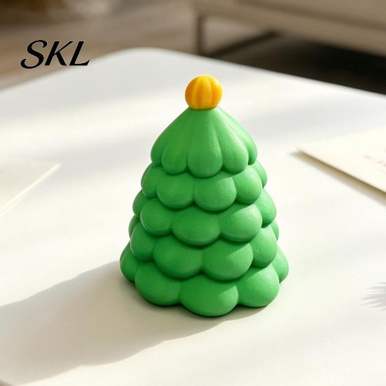 Creative Holiday Souvenir Christmas Tree Shaped Mini Storage Box, 3D Printed Small Green Festive Seasonal Decor Desktop Ornament, Decorative