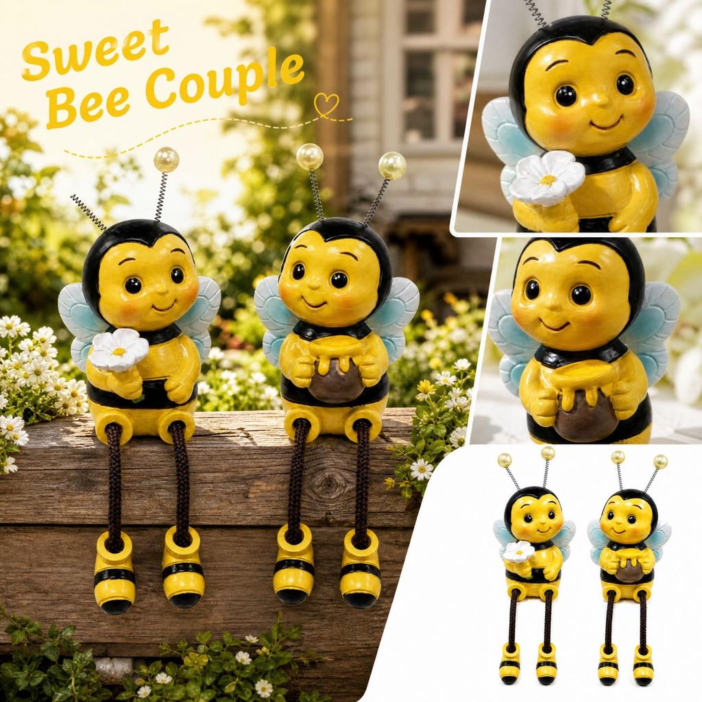 Tierpaar Resin-Figur mit baumelnden Beinen für die Außendekoration im Garten