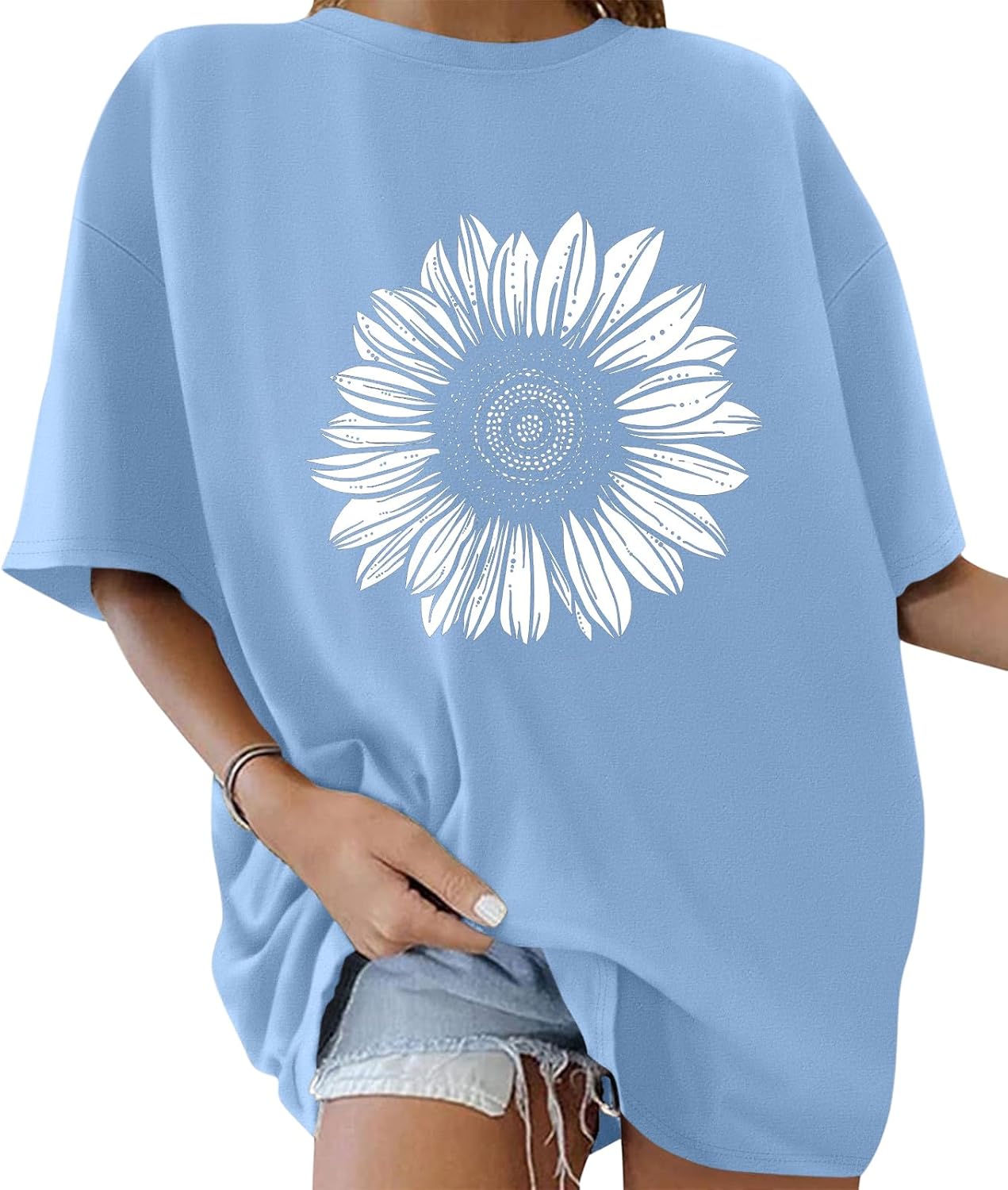 

ORANDESIGNE Womens Oversized Cotton T Shirts Graphic Tees Short Sleeve Vintage Tops Casual Summer Clothes 2026 5XL різнокольоровий