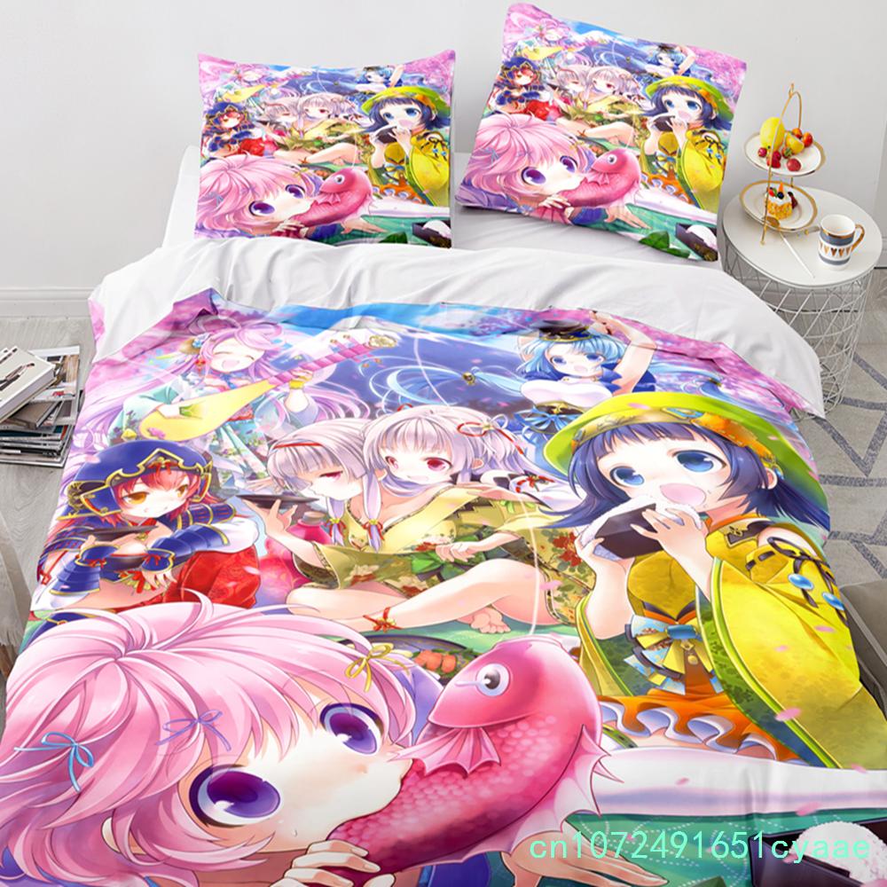 Anime Kawaii Sexy Meisje Beddengoed Set Jongens Meisjes Eenpersoons Tweepersoons Maat Dekbedovertrek Kussensloop Bed Kinderen Volwassenen Mode Hometextiel