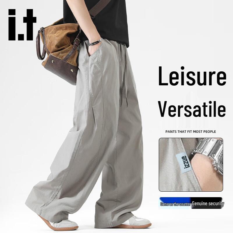 

Izzue Unisex American Retro Workwear Straight Wide Leg Casual Pants L
