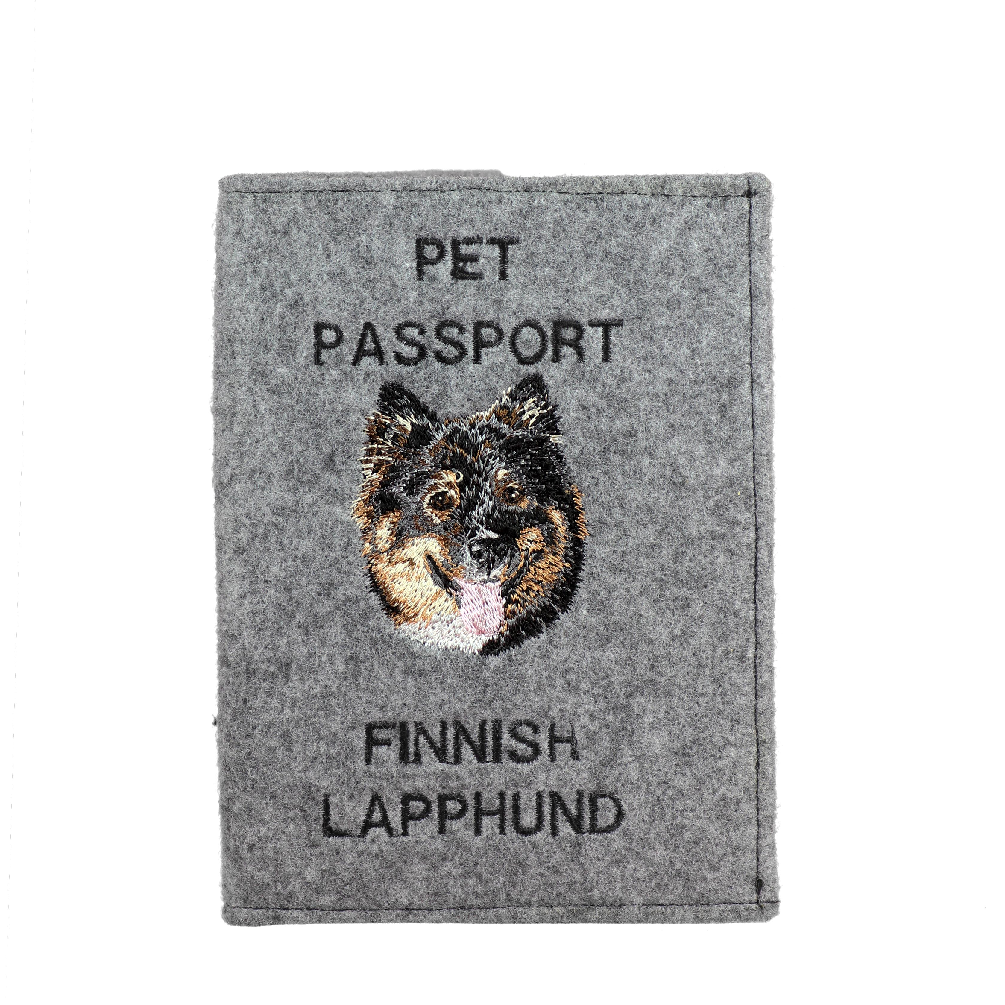 

Finnish Lapphund, Finnish Lapponian Dog - Dog passport case, document case, gift for the traveller from the Art-Dog brand сірий колір