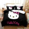 Carino set biancheria da letto Hello Kitty Angelo Federa Anime Giapponese Biancheria da letto Copripiumino Stampato 3D Copripiumino Regalo per Bambini Bambino