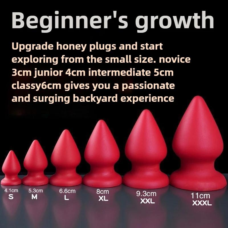 S-XXXL Ogromny Korek Analny Płynny Silikon Miękki Stożkowy Korek do Pośladków Duże Dildo Analne dla Kobiet Mężczyzn Masaż Punktu G /prostaty 18+ Zabawki Seksualne