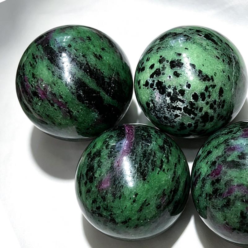 Natural Ruby in Zoisite Crystal Healing Sphere for Halloween Home Decor