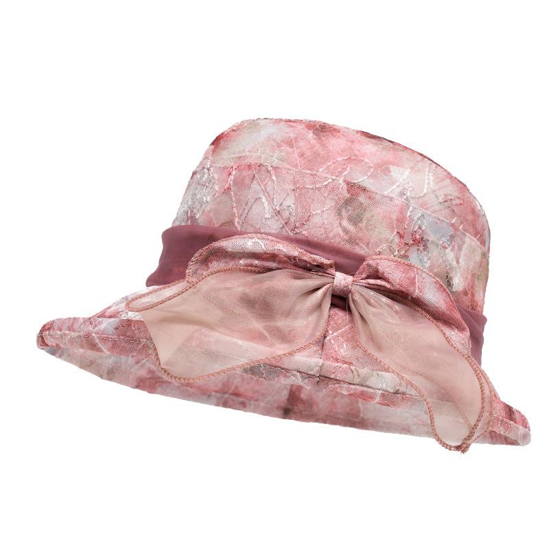 Women's Bow Fisherman Hat Mother Hat Summer Breathable Travel Sun Hat Basin Hat