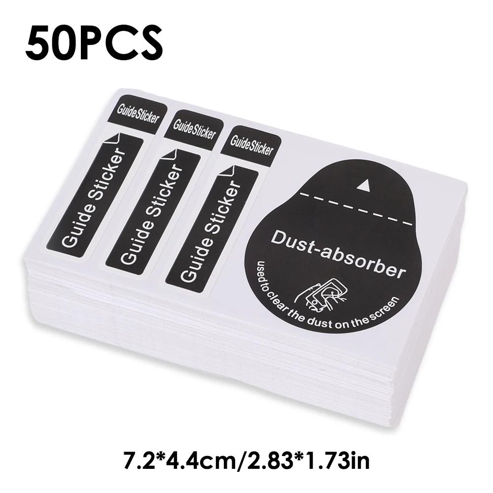50PCS Dedust Absorber Sticker Cleaners Cleaning Tool for Watch Cellphone Computer Screen Protector Dust Removal Stickers