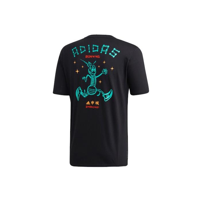 Adidas China City Theme Running Повседневная футболка с коротким рукавом Мужские топы Черные FI7744 S