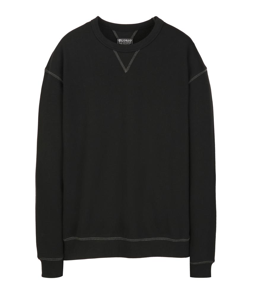IL CORSO Loopwheel Round Neck Sweatshirt Black