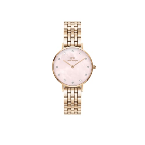 

Official Limited Edition/2-Year Warranty/Authentic Daniel Wellington DW Women s Petite Lumine 5-Link Melrose MOP Pink 28 Rose Gold Mother-of-Pearl Wat