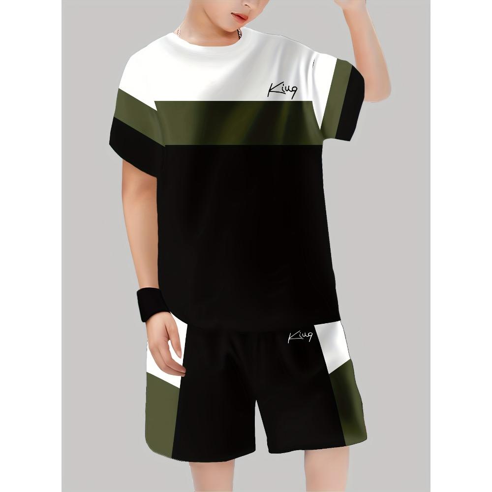Boys  Fashion 3D Printed Casual Set 150