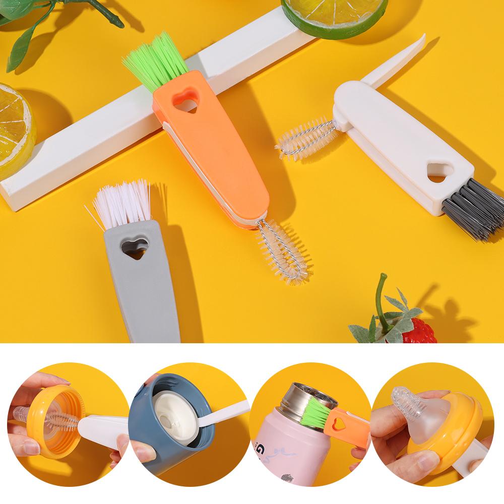 Dust Removal Cleaning Tool Lunch Box Lid Cleaning Brush Rubber Ring Milk Bottle Cleaner Cup Cover
