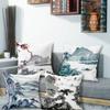 4Pc Traditional Landscape Printed Pillowcasesuitable For Sofa Car Bedroom Decorative Cushion Cover Pillow Cover