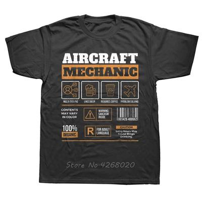 Airplane Maintenance Aircraft Mechanic Aviation Technician T-shirt Summer Cotton Tshirt Fashion Men's Clothing Fitness T Shirt