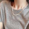 Earrings Xiaomi Beads 3Mm Ultra-Fine Collarbone Chain Beads Niche Pearls Color Matching Gold Light Luxury Niche Stacked Necklace Women