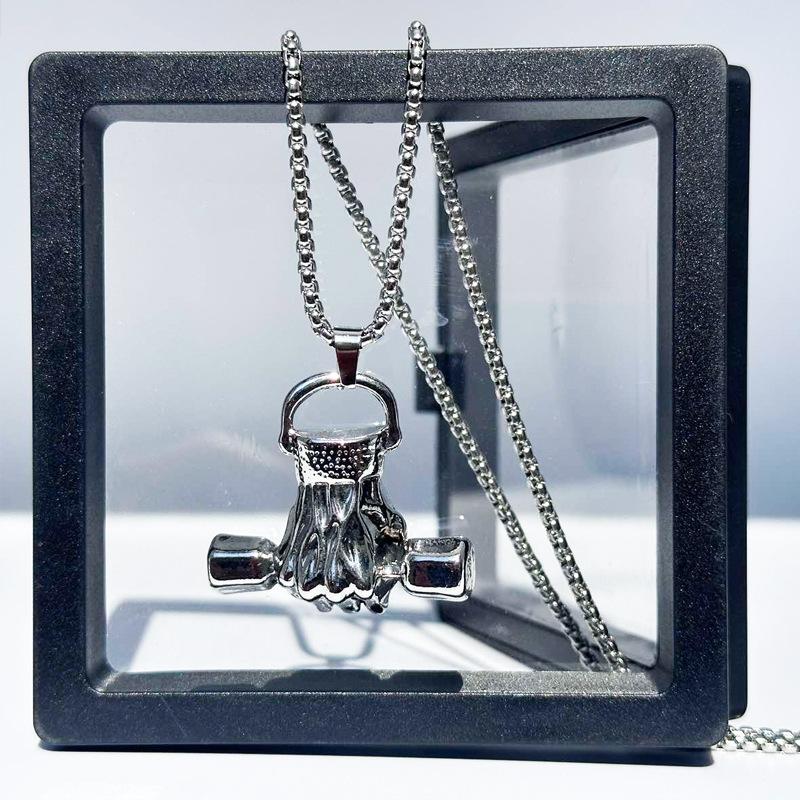 European and American Retro Fist Men s Trendy Street Sweater Chain Accessories Necklace Pendant 60CM(Necklace Long)