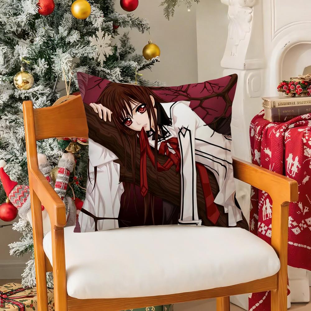 Classic Comic Cartoon VVampire Knight Pillow Case Silky Short Plush With Invisible Zipper Dustproof Sofa Cushion Cover