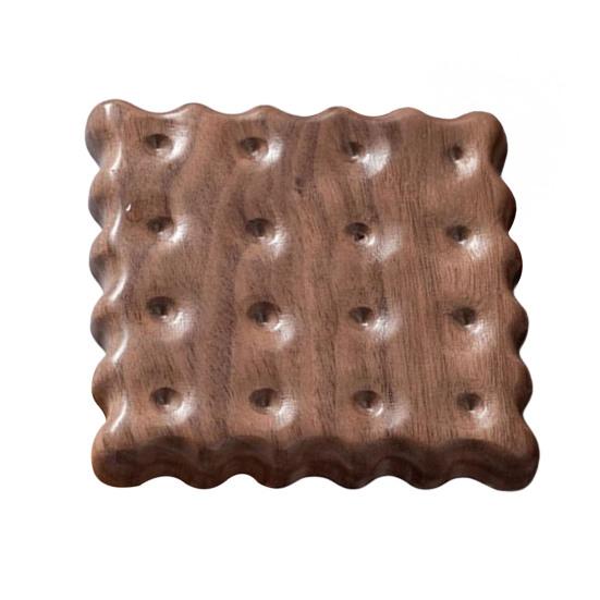 Creative Cookie Coaster for Drinks Solid Wood Heat Resistant Placemats for Table Rustic Cork