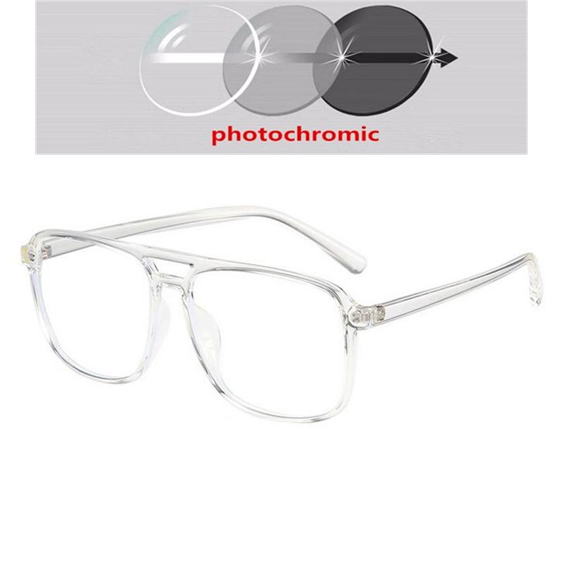Big Frame Anti-Blue Light Square Finished Myopia Glasses Minus Lens Prescription Spectacle Diopter 0 -0.5 -0.75 -1.0 To -6.0