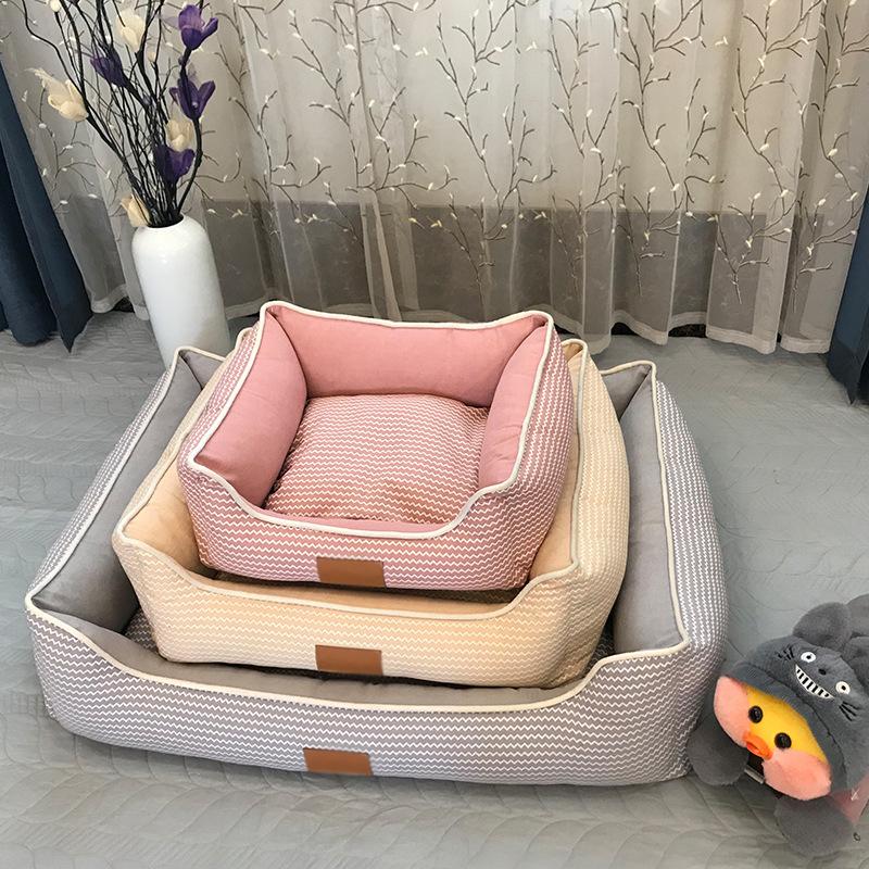 Square Doghouse New Product Detachable and Washable Cat Nest Pet Nest Cushion Summer Breathable Cotton Linen Pet Cushion